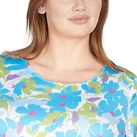 Larky Lark Womens Short Sleeve Floral Plus Shift Dress