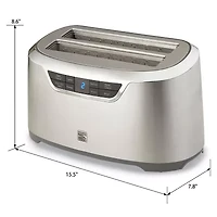 Kenmore Elite 4-Slice Auto-Lift Long Slot Toaster, Stainless Steel