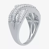 (H-I / I1) Womens 1 CT. T.W. Lab Grown Diamond 10K White Gold Bypass  Band