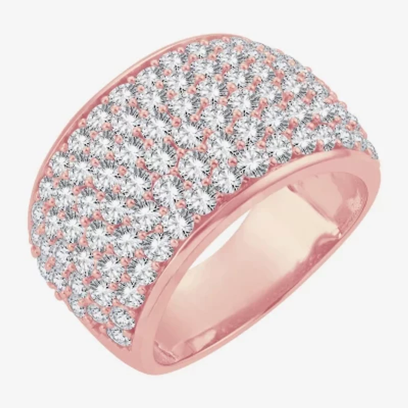 H-I / I1) Womens 3 CT. T.W. Lab Grown White Diamond 10K Gold Anniversary Band