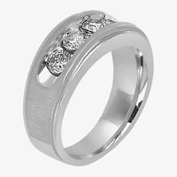 Mens 8MM 1 1/2 CT. T.W. Natural Diamond 10K Gold Wedding Band