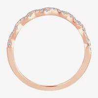 Signature By Modern Bride Womens 1/5 CT. Natural White Diamond 10K Rose Gold Wedding Band