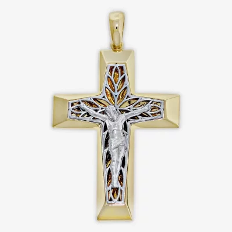 Crucifix Mens 14K Gold Cross Pendant