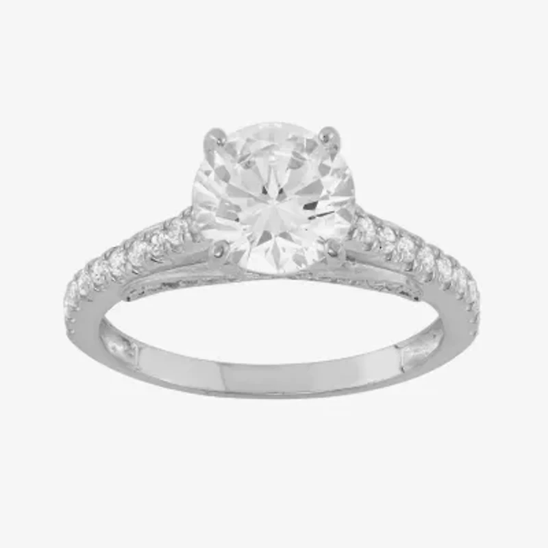 DiamonArt® Womens 1 / CT. T.W. Lab Created White Cubic Zirconia 10K Gold Engagement Ring