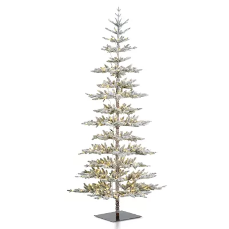 Glitzhome 9 Ft Pre-Lit Flocked Pine Christmas Tree
