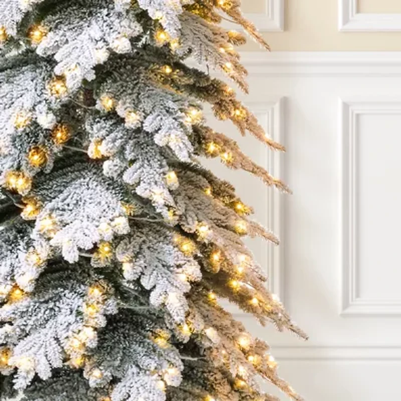 Glitzhome 11 Ft Pre-Lit Pencil Spruce Christmas Tree
