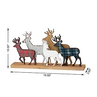 Glitzhome Galvanized Reindeer Christmas Tabletop Decor