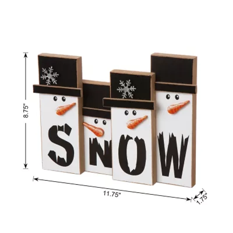 Glitzhome Wooden Snowman Family Christmas Tabletop Decor