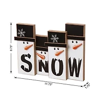Glitzhome Wooden Snowman Family Christmas Tabletop Decor