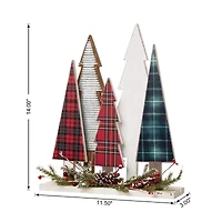 Glitzhome 1.1ft Wooden Decor Christmas Tabletop Tree