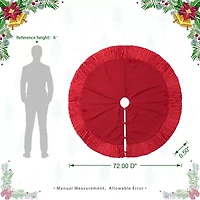 Glitzhome Red Velvet Christmas Indoor Tree Skirt
