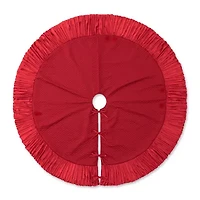 Glitzhome Red Velvet Christmas Indoor Tree Skirt