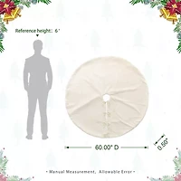 Glitzhome Faux Rabbit Fur Indoor Tree Skirt