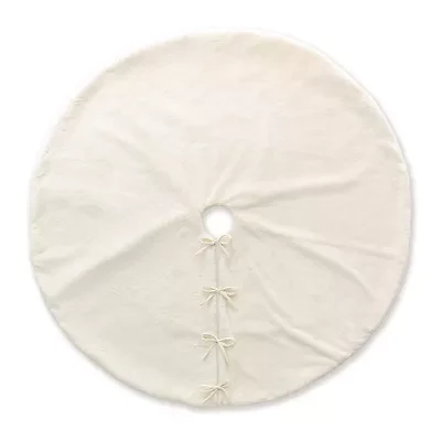 Glitzhome Faux Rabbit Fur Indoor Tree Skirt
