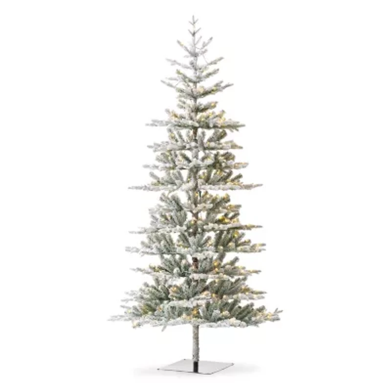 Glitzhome 8 Ft Pre-Lit Fir Artificial Christmas Tree