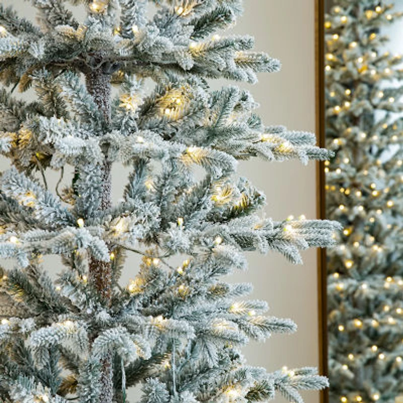 Glitzhome 8 Ft Pre-Lit Fir Artificial Christmas Tree