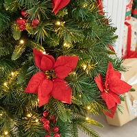 Glitzhome Pre-Lit Porch 4 Foot Pine Christmas Tree
