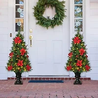 Glitzhome Ft 2pc Pre-Lit Porch Pine Christmas Tree
