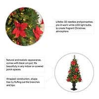 Glitzhome Ft 2pc Pre-Lit Porch Pine Christmas Tree