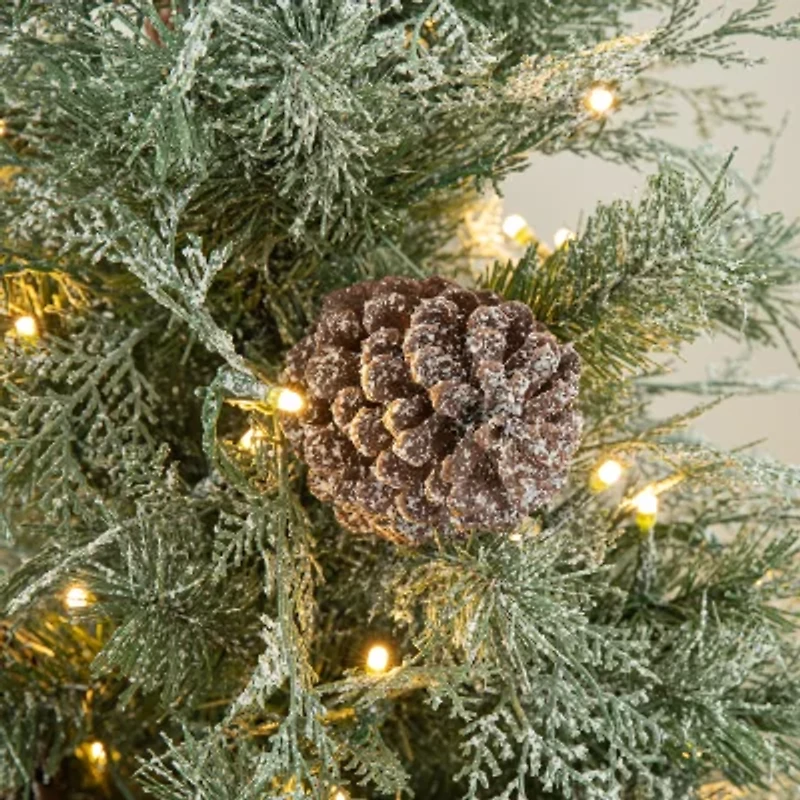 Glitzhome Pre-Lit Porch 4 Foot Pine Christmas Tree