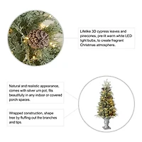 Glitzhome Pre-Lit Porch 4 Foot Pine Christmas Tree