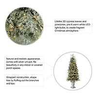 Glitzhome Pre-Lit Porch 5 Foot Pine Christmas Tree