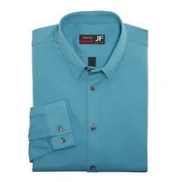 J. Ferrar Mens Slim Fit Easy Care Stretch Fabric Long Sleeve Dress Shirt
