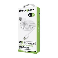 Chargeworx 6ft Lightning Cable Cell Phone Charger
