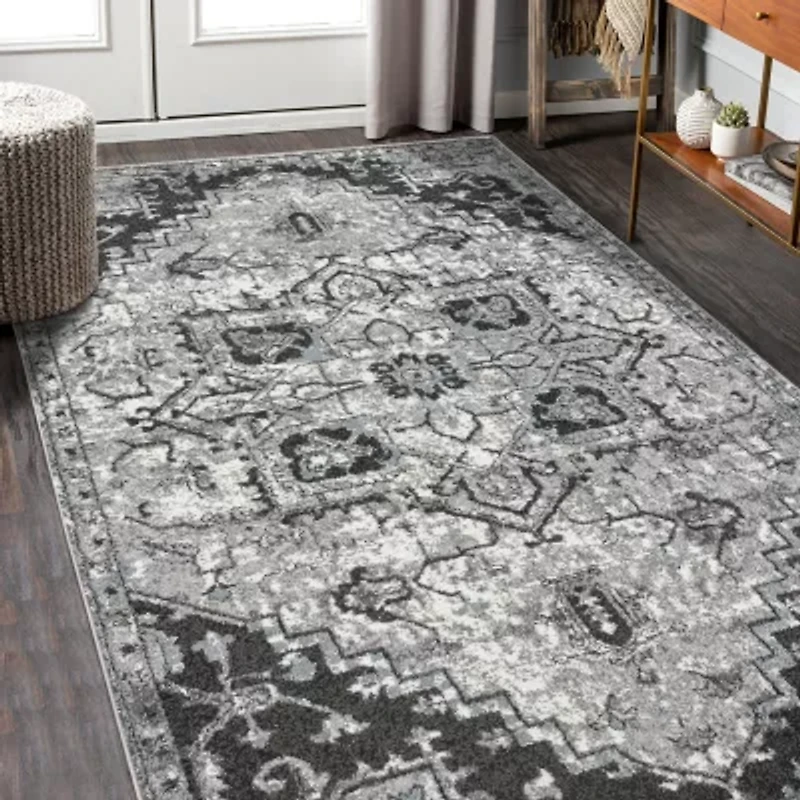 Amer Rugs Alexandria Chaves 7X7 Medallion Loomed Washable Indoor Round Area Rug