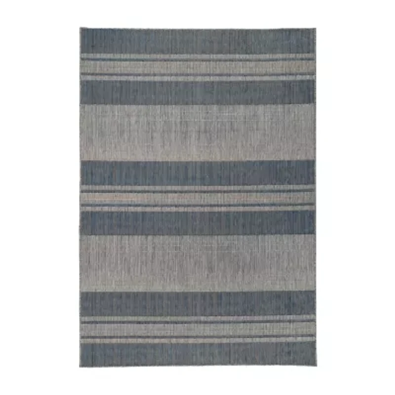 Amer Rugs Maryland Blessy Stripe Loomed 28" X 96" Indoor Outdoor Rectangular Runner