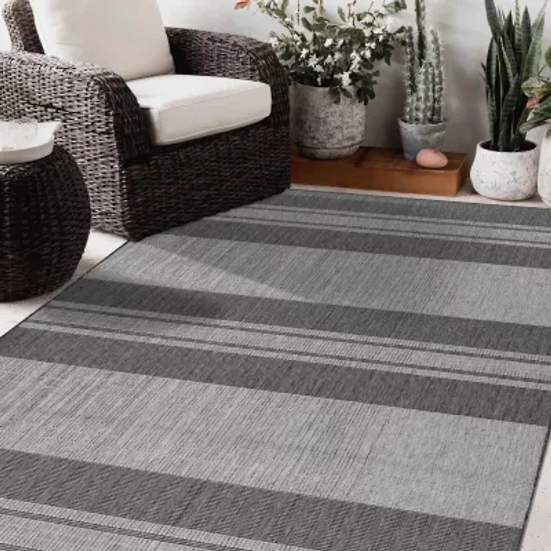 Amer Rugs Maryland Blessy Stripe Loomed Indoor Outdoor Rectangular Area Rug