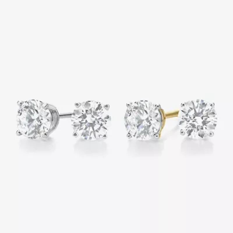 Ever Star 1 CT. T.W. Lab-Grown (G / SI1-SI2) Diamond 10K Gold Round Stud Earrings