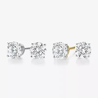 Ever Star 1 CT. T.W. Lab-Grown (G / SI1-SI2) Diamond 10K Gold Round Stud Earrings