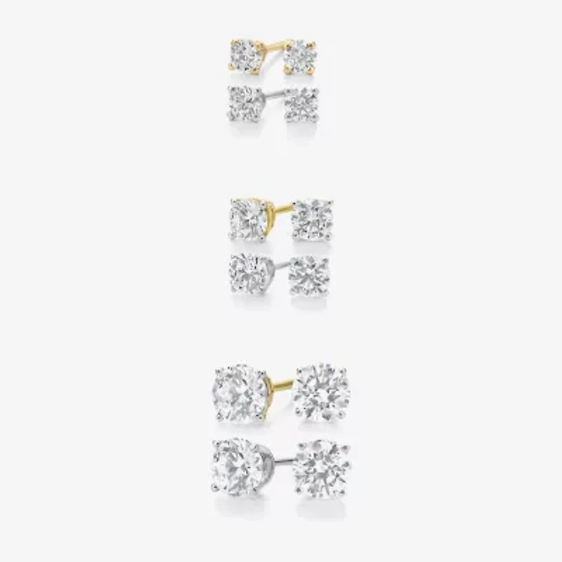 Ever Star 1 CT. T.W. Lab-Grown (G / SI1-SI2) Diamond 10K Gold Round Stud Earrings