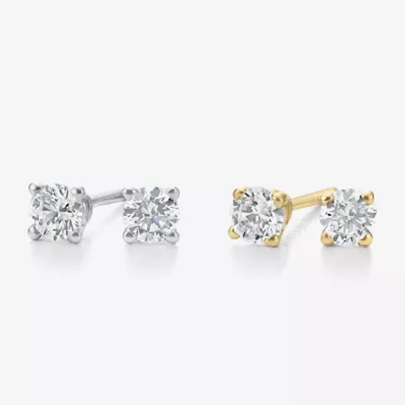 ( G/SI1-SI2 ) 1/4 CT. T.W. Lab-Grown Diamond 10K Gold Round Stud Earrings