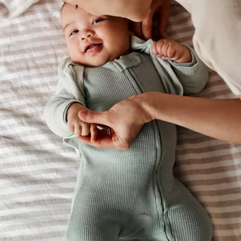 Carter's Baby Boys Round Neck Long Sleeve Rib 2-pc. Jumpsuit