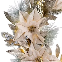 North Pole Trading Co. Gold Poinsettia Wreath