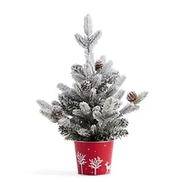 North Pole Trading Co. 16in Flocked Christmas Tabletop Tree