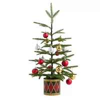 North Pole Trading Co. 25in Drum Christmas Tabletop Tree