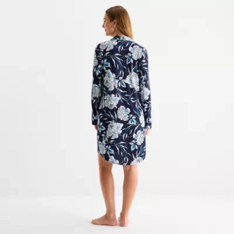 Liz Claiborne Womens Long Sleeve Nightshirt