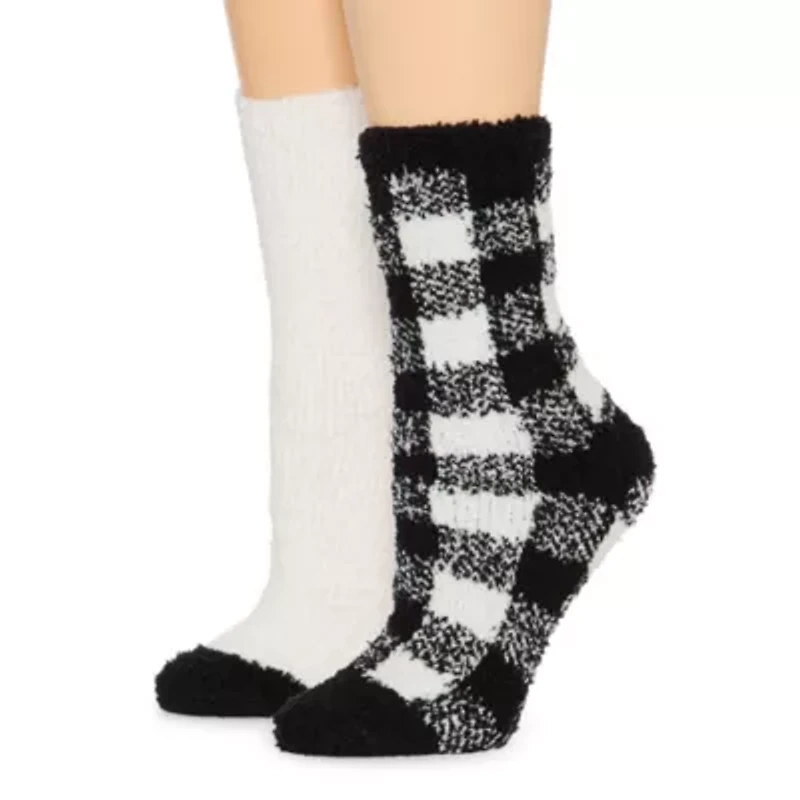 Mixit Cozy Womens 2 Pair Crew Socks