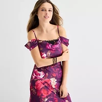 by&by Womens Sleeveless Floral Juniors A-Line Dress