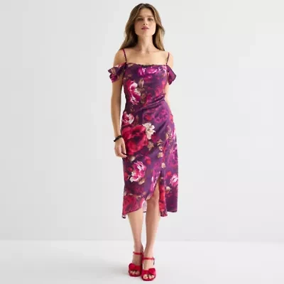 by&by Womens Sleeveless Floral Juniors A-Line Dress