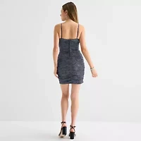 Emerald Sundae Womens Sleeveless Glitter Bodycon Dress Juniors