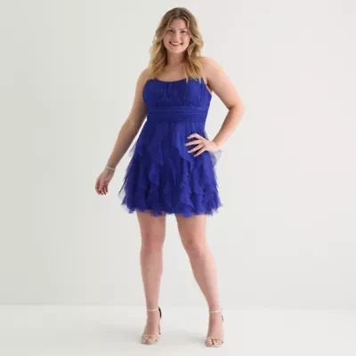 Radiante Couture Womens Sleeveless Fit + Flare Dress Juniors Plus
