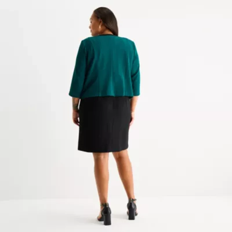 Studio 1 Womens Jacket Dress Plus