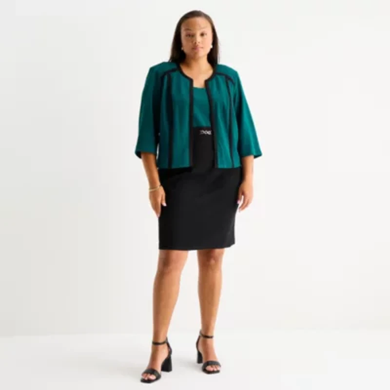 Studio 1 Womens Jacket Dress Plus