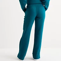 Xersion Womens Drawstring Waist Straight Mid Rise Tall Fleece Sweatpant
