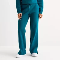 Xersion Womens Drawstring Waist Straight Mid Rise Tall Fleece Sweatpant