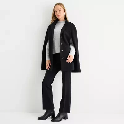 Liz Claiborne Womens Midweight Topcoat Coat